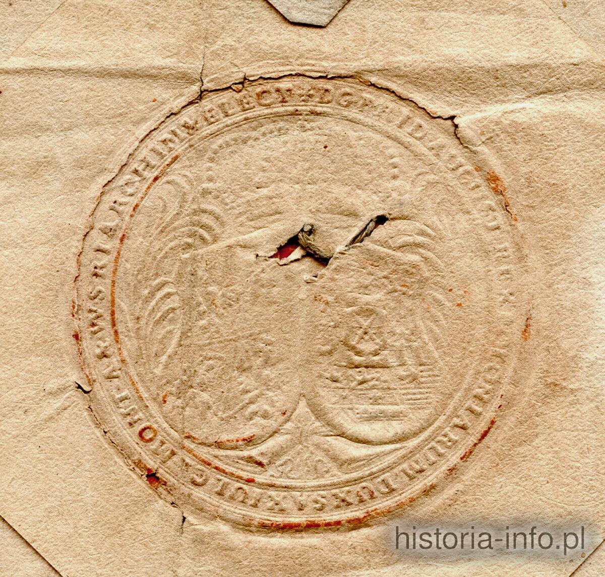 List podpisany przez kr&oacute;la Augusta II Mocnego, 1712 / 3