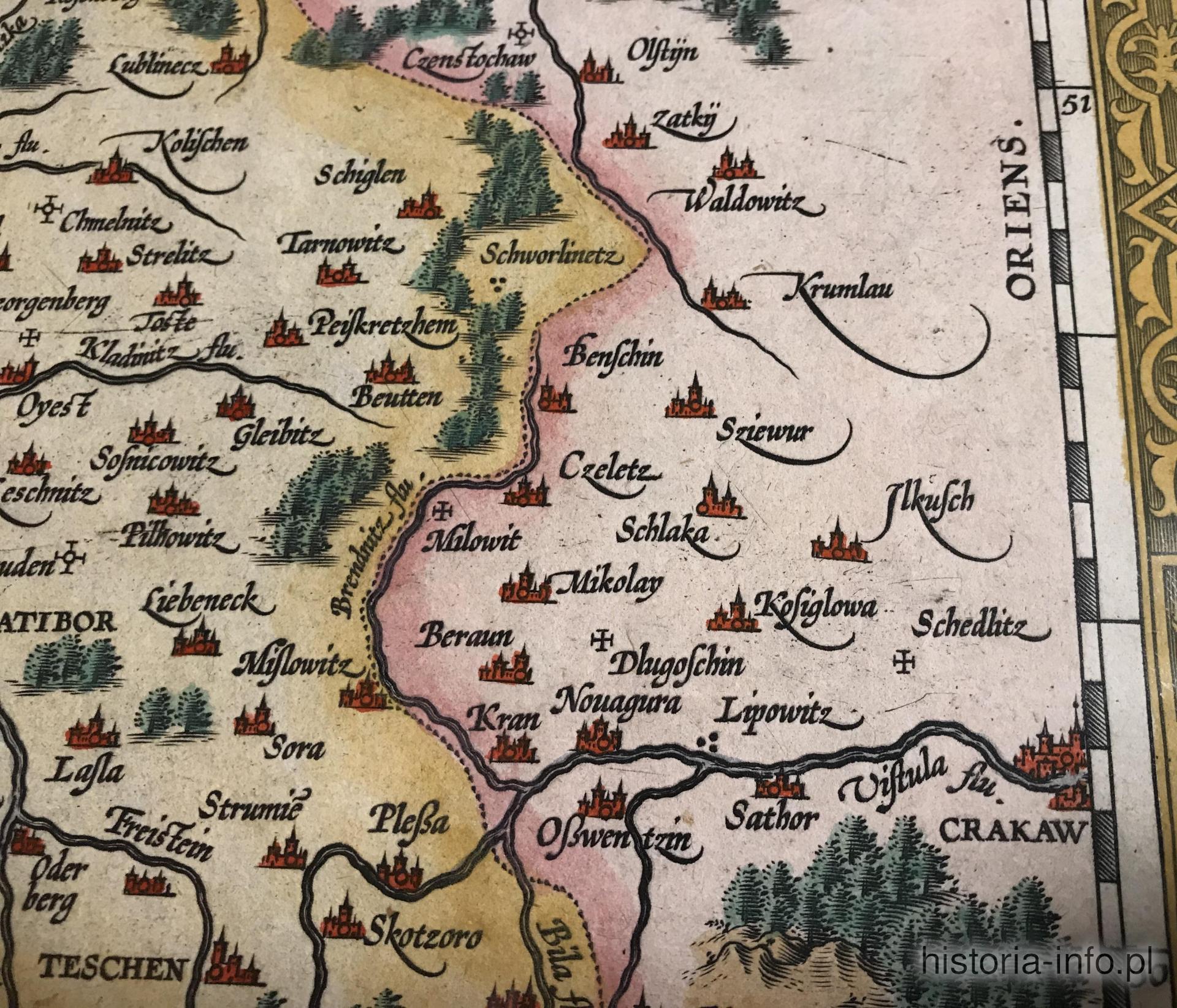 6. Mapa Śląska, Ortelius, 1595 r. / 2