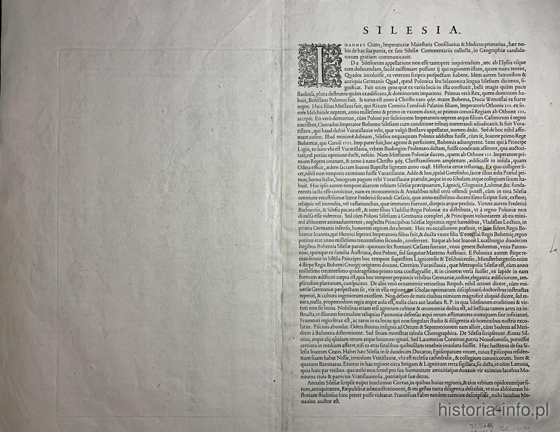 6. Mapa Śląska, Ortelius, 1595 r. / 3