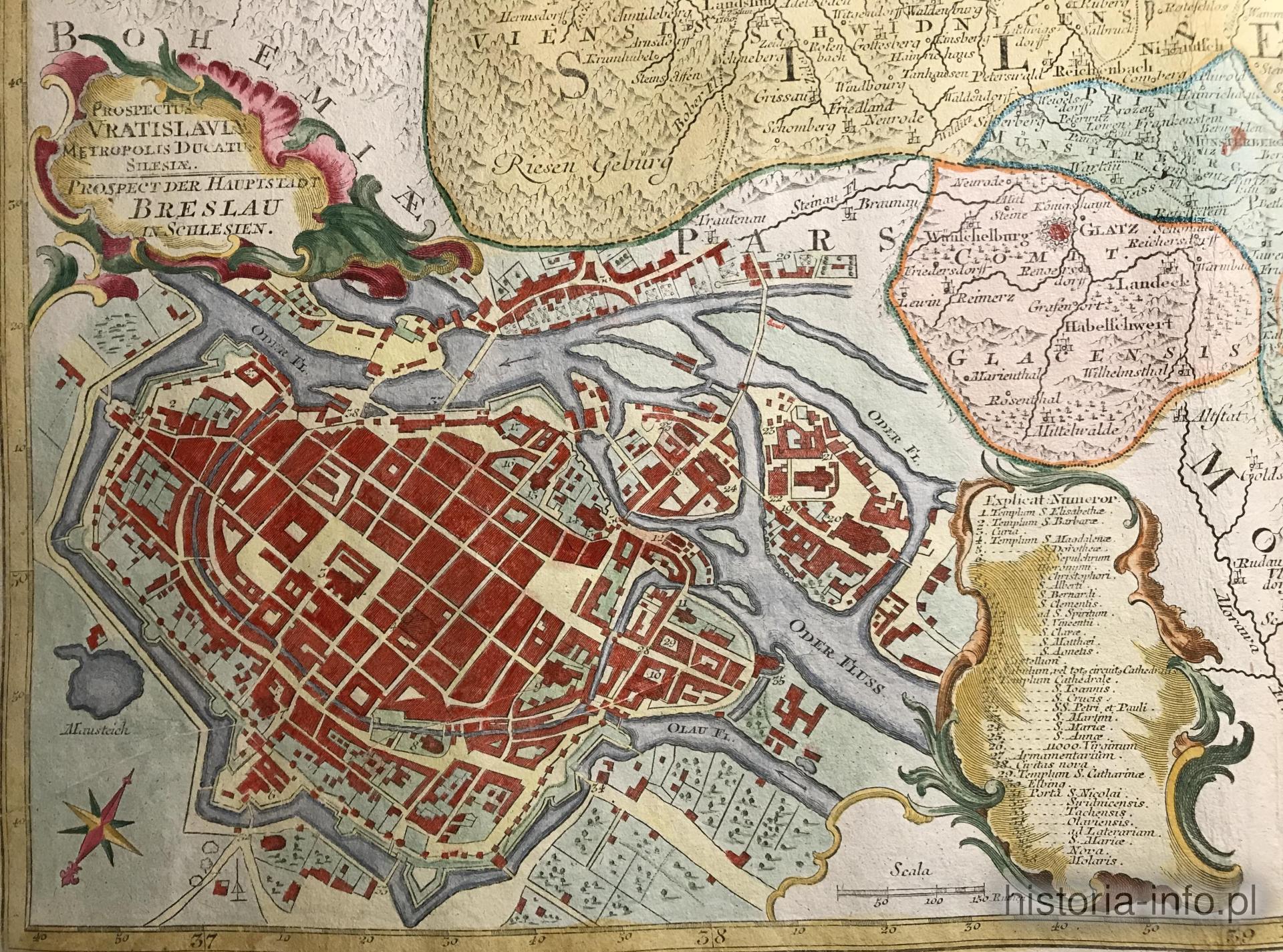 13. Mapa Śląska (z Wrocławiem), Lotter, 1750 r. / 1