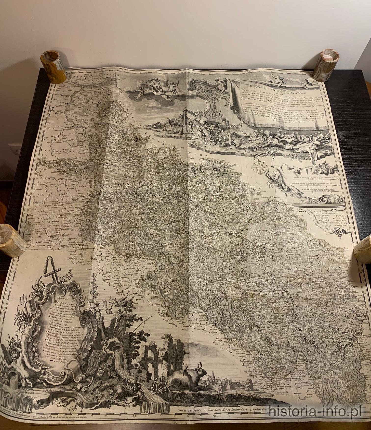 Mapa Śląska, Novissimum Silesiae Theatrum.. J. J. Lidl. 1745 r. / 4