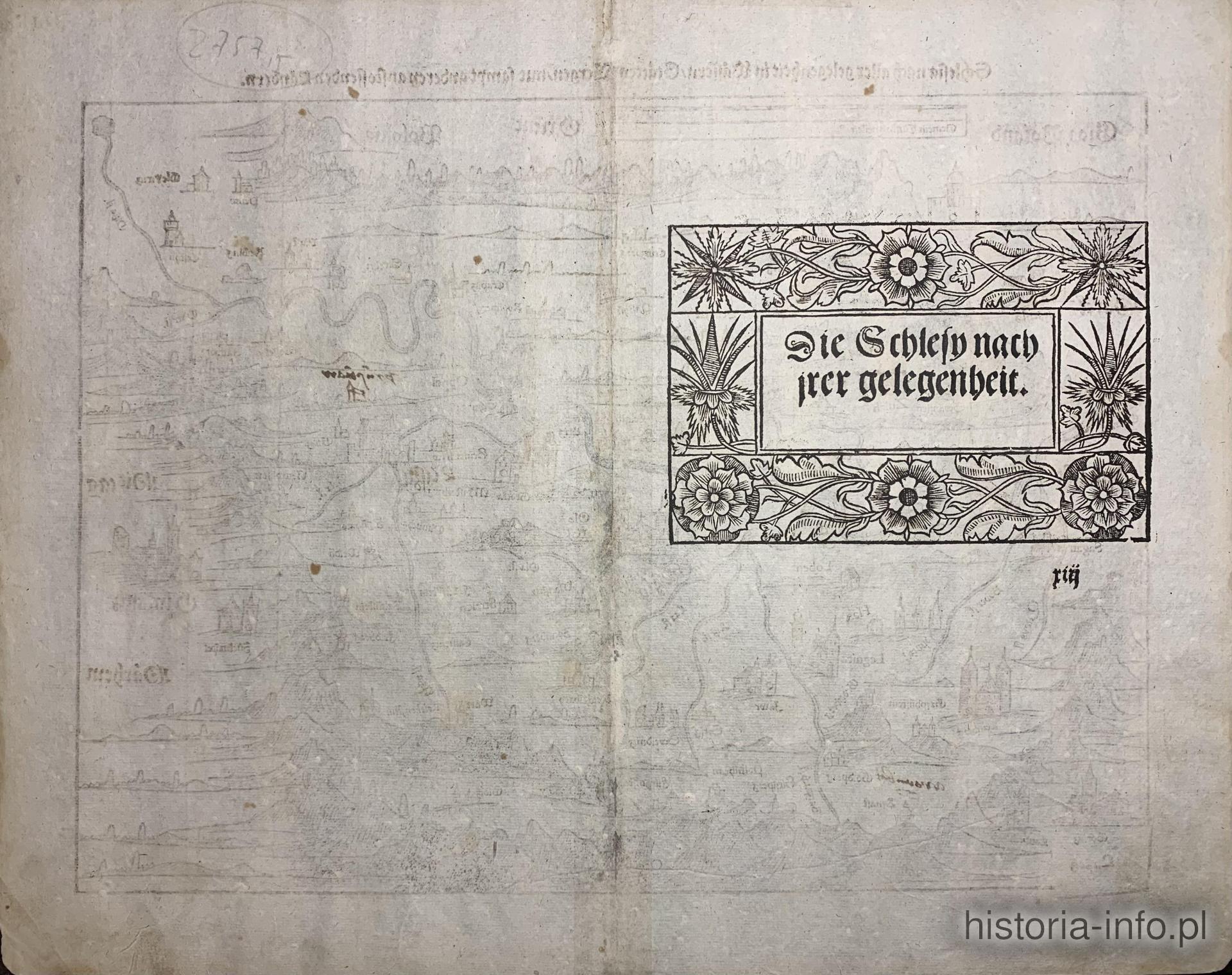 1. Mapa Dolnego Śląska, M&uuml;nster, 1544 r. / 1