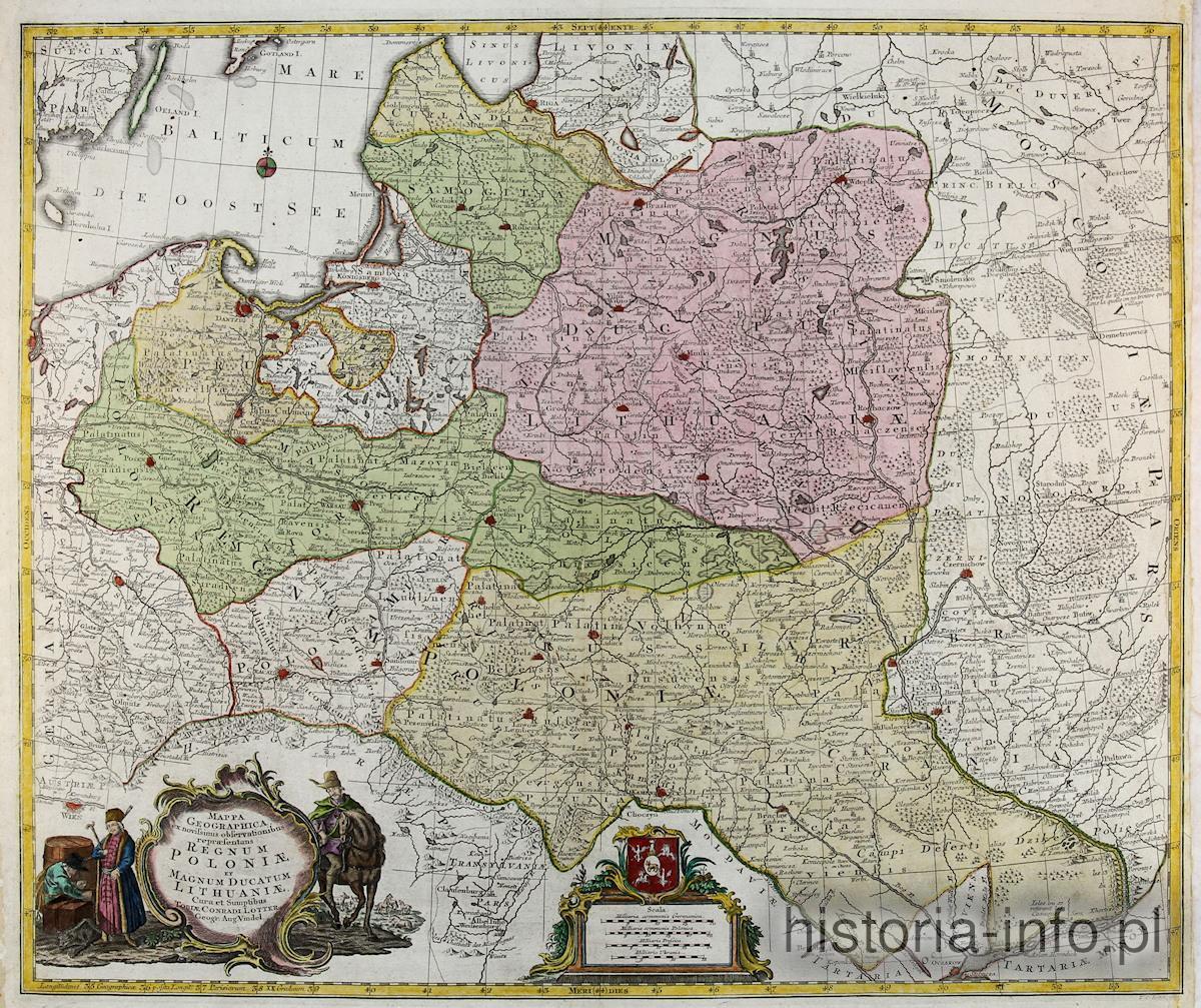 Mapa Kr&oacute;lestwa Polskiego, Lotter, 1764 r. - 1772 r. / 0