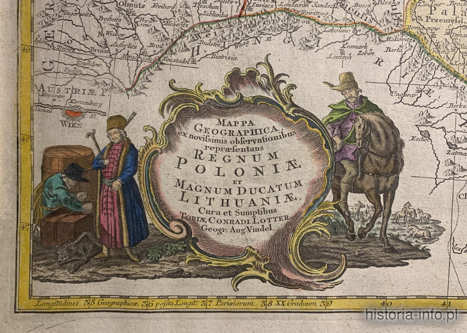 Mapa Kr&oacute;lestwa Polskiego, Lotter, 1764 r. - 1772 r. / 1