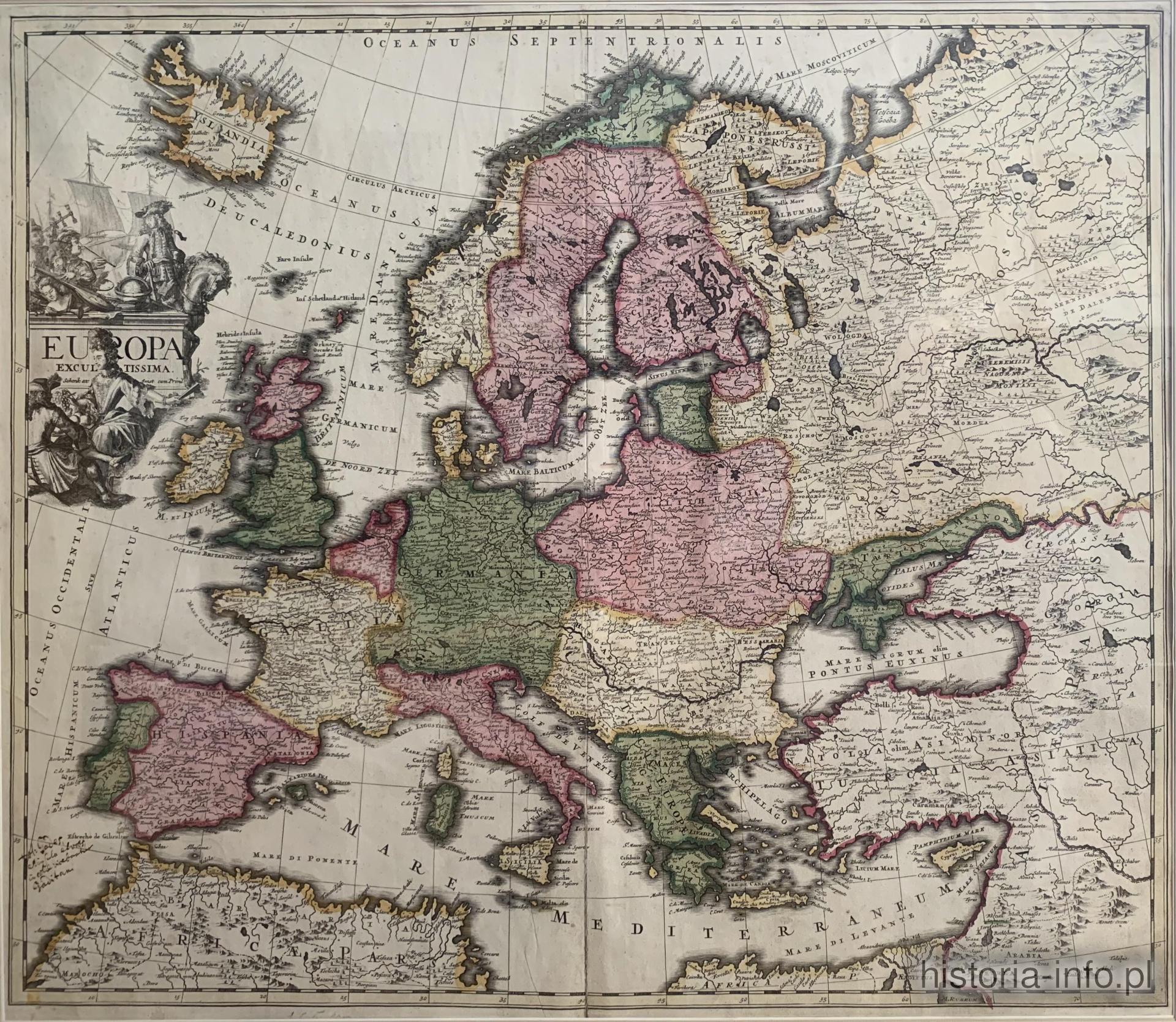 Mapa Europy, Schenk, 1704 r. / 0
