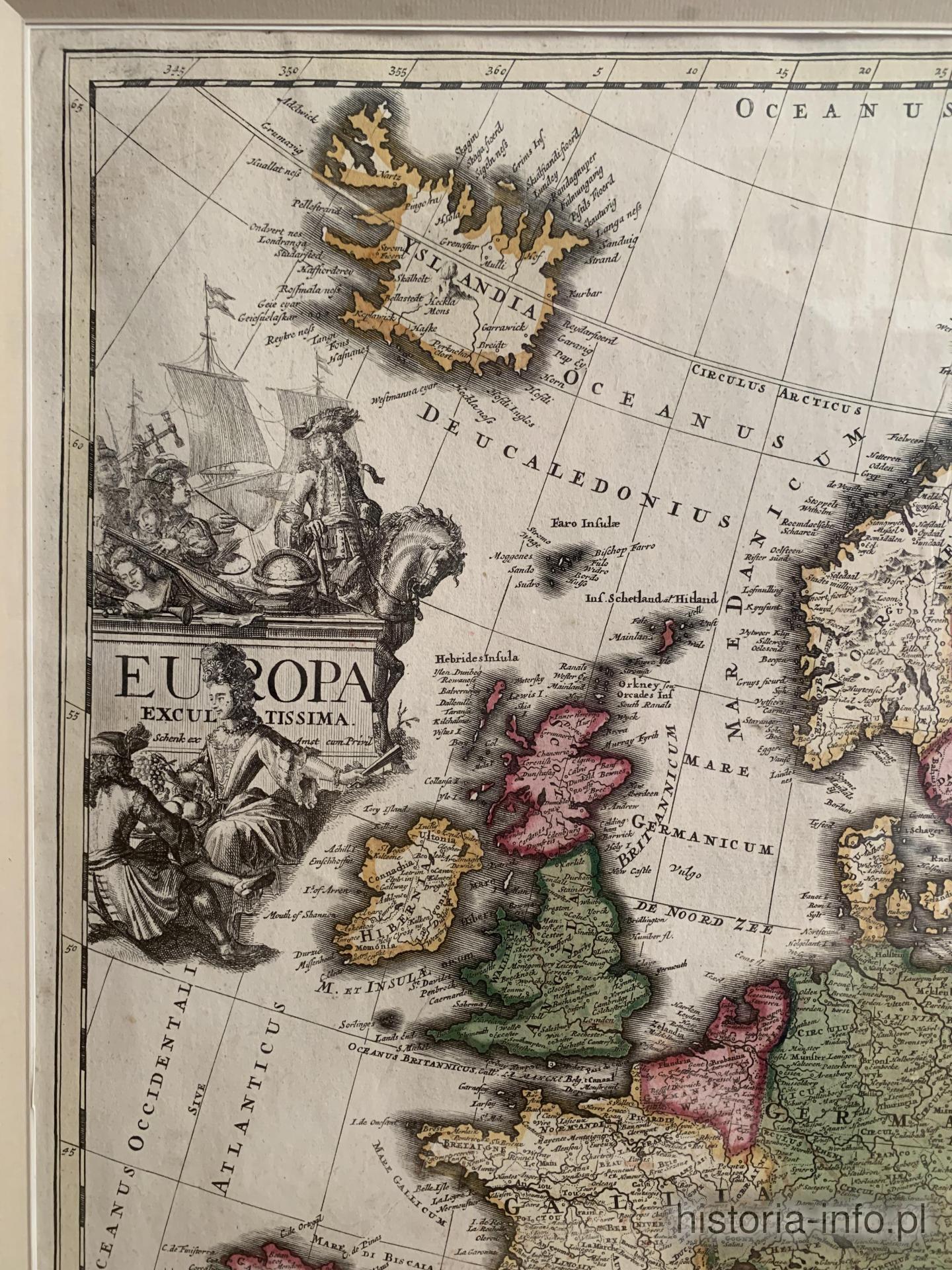 Mapa Europy, Schenk, 1704 r. / 1